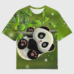 Футболка оверсайз мужская Панда на дереве отдыхает, цвет: 3D-принт