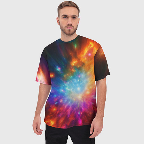 Мужская футболка оверсайз Космическая многомерность / 3D-принт – фото 3