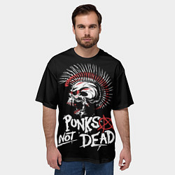 Футболка оверсайз мужская Punks not dead - анархия, цвет: 3D-принт — фото 2