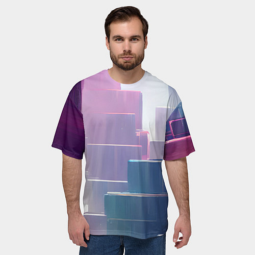 Мужская футболка оверсайз Платформы / 3D-принт – фото 3