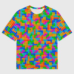 Футболка оверсайз мужская Крупные блоки Тетрис, цвет: 3D-принт