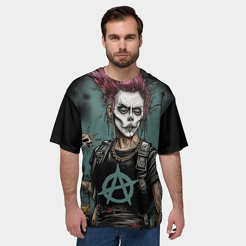 Мужская футболка оверсайз Девушка анархистка / 3D-принт – фото 3