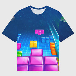 Футболка оверсайз мужская Падающие сверху блоки тетриса, цвет: 3D-принт