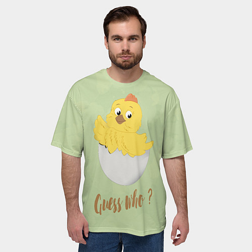 Мужская футболка оверсайз Угадай кто / 3D-принт – фото 3