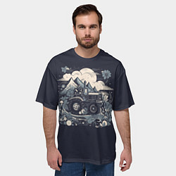 Футболка оверсайз мужская Farming Simulator - Поля да горы, цвет: 3D-принт — фото 2