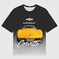Футболка оверсайз мужская Американская машина Chevrolet Corvette 70-х годов, цвет: 3D-принт