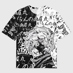 Футболка оверсайз мужская Адский рай - иероглифы, цвет: 3D-принт