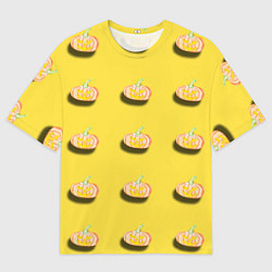 Футболка оверсайз мужская Тыква с глазами, цвет: 3D-принт