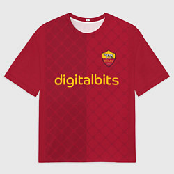 Футболка оверсайз мужская AS Roma форма 2223 домашняя, цвет: 3D-принт