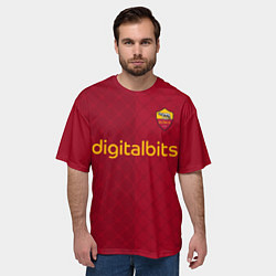 Футболка оверсайз мужская AS Roma форма 2223 домашняя, цвет: 3D-принт — фото 2