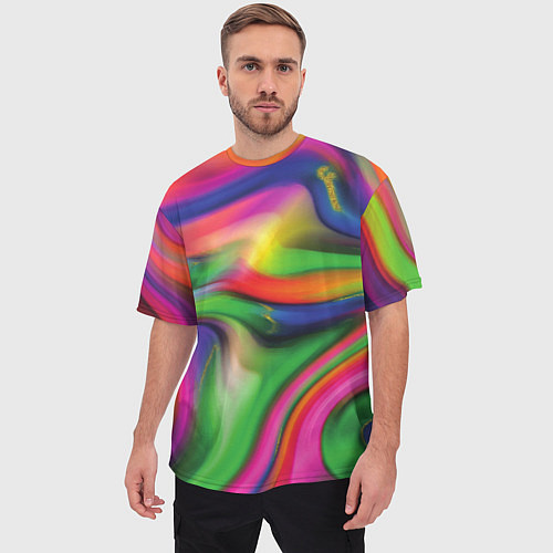 Мужская футболка оверсайз Bright colors / 3D-принт – фото 3