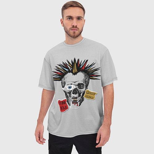 Мужская футболка оверсайз Панк - рок / 3D-принт – фото 3