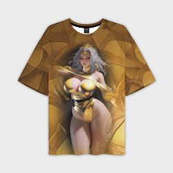 Футболка оверсайз мужская Fantasy gold girl, цвет: 3D-принт