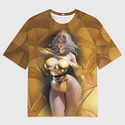 Футболка оверсайз мужская Fantasy gold girl, цвет: 3D-принт