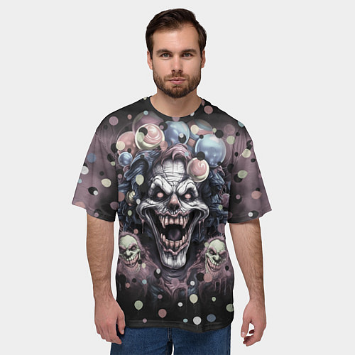 Мужская футболка оверсайз Клоун зомби / 3D-принт – фото 3