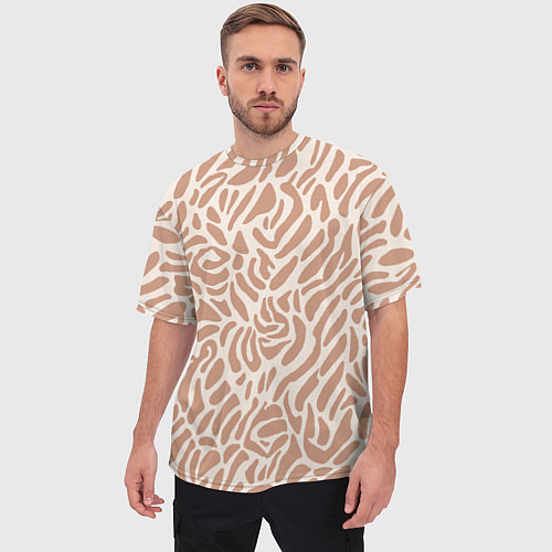 Мужская футболка оверсайз Африканский пятнистый узор / 3D-принт – фото 3
