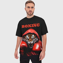 Футболка оверсайз мужская Boxing tiger, цвет: 3D-принт — фото 2