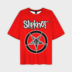 Футболка оверсайз мужская Slipknot - пентаграмма, цвет: 3D-принт