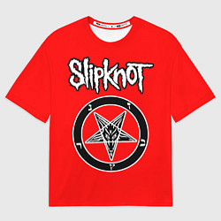 Футболка оверсайз мужская Slipknot - пентаграмма, цвет: 3D-принт
