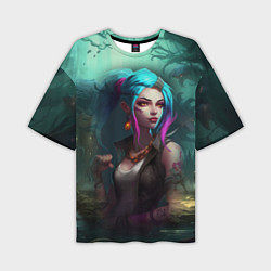 Футболка оверсайз мужская Jinx fantasy art Arcane League of Legends, цвет: 3D-принт