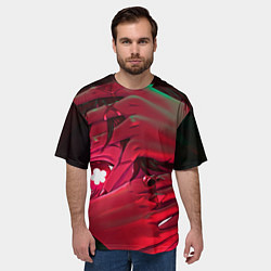 Футболка оверсайз мужская Ху Тао смотрит - Геншин, цвет: 3D-принт — фото 2
