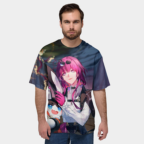 Мужская футболка оверсайз Кафка с Пом-Пом / 3D-принт – фото 3