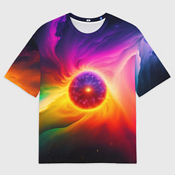 Футболка оверсайз мужская Неоновое солнце, цвет: 3D-принт
