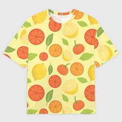 Футболка оверсайз мужская Цитрусовый рай, цвет: 3D-принт
