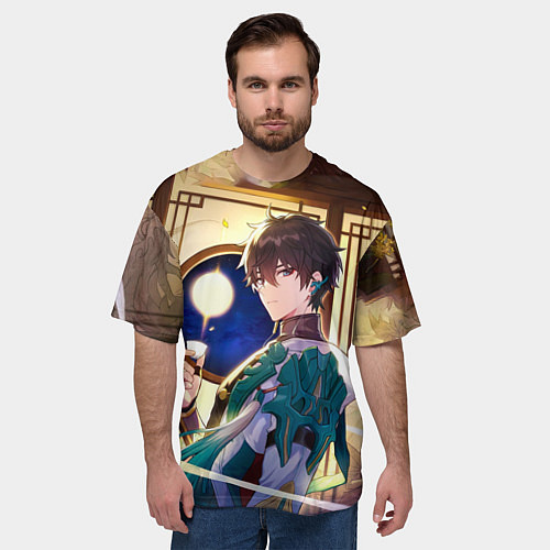 Мужская футболка оверсайз Хонкай Стар Рейл: Дэн Хенг / 3D-принт – фото 3