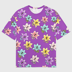 Футболка оверсайз мужская Разноцветные лилии цветы, цвет: 3D-принт
