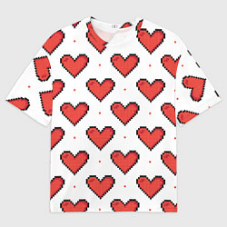 Футболка оверсайз мужская Pixel heart, цвет: 3D-принт