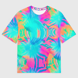 Мужская футболка оверсайз Кислотный тай-дай: паттерн