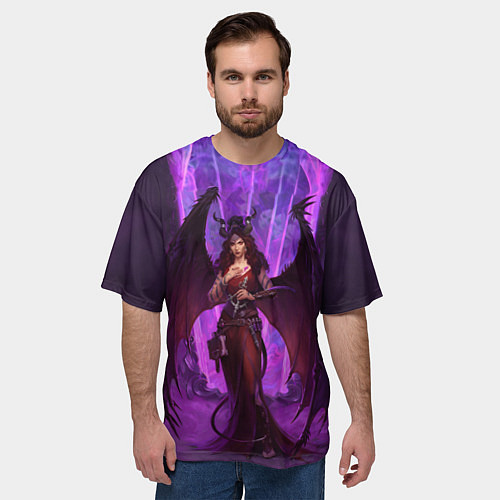 Мужская футболка оверсайз Pathfinder demon / 3D-принт – фото 3