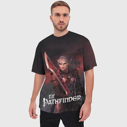 Мужская футболка оверсайз Pathfinder elf / 3D-принт – фото 3
