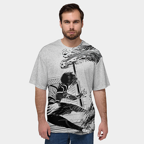 Мужская футболка оверсайз Blue Lock: Синяя Тюрьма / 3D-принт – фото 3