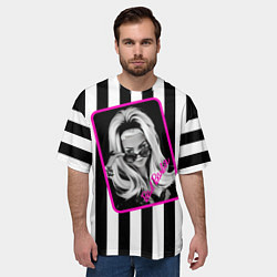 Футболка оверсайз мужская Барби и полосы, цвет: 3D-принт — фото 2
