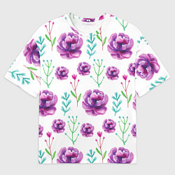 Футболка оверсайз мужская Пиончики, цвет: 3D-принт