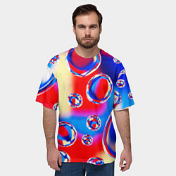 Футболка оверсайз мужская Объемные цветные пузыри, цвет: 3D-принт — фото 2