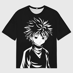 Футболка оверсайз мужская Киллуа - чб, цвет: 3D-принт
