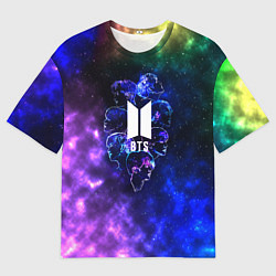 Футболка оверсайз мужская BTS в космосе, цвет: 3D-принт