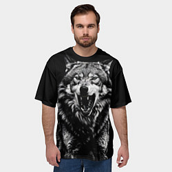 Футболка оверсайз мужская Злой волчара, цвет: 3D-принт — фото 2