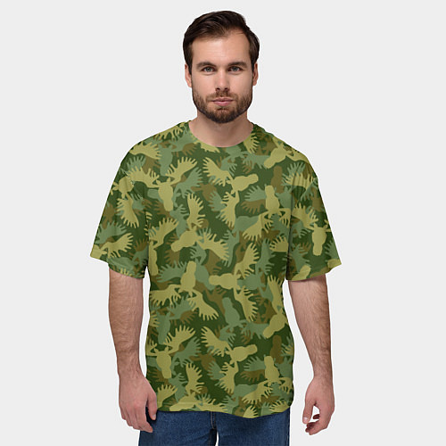 Мужская футболка оверсайз Лоси - камуфляж / 3D-принт – фото 3