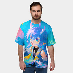 Футболка оверсайз мужская Хонкай: Стар Рейл Байлу, цвет: 3D-принт — фото 2