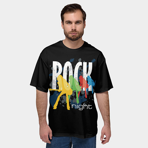 Мужская футболка оверсайз Rock Night / 3D-принт – фото 3