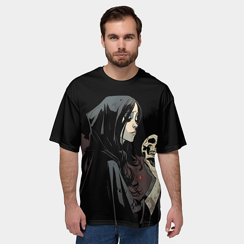 Мужская футболка оверсайз Кукла Колдуна с черепoм / 3D-принт – фото 3