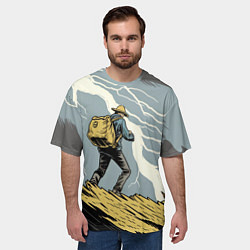 Футболка оверсайз мужская Дурак на горе ловит молнию, цвет: 3D-принт — фото 2
