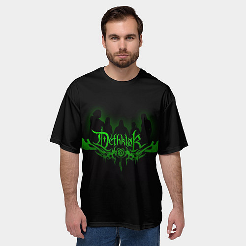 Мужская футболка оверсайз Metalocalypse Dethklok green / 3D-принт – фото 3
