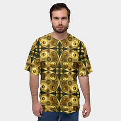 Футболка оверсайз мужская Золотые защитные пластины, цвет: 3D-принт — фото 2