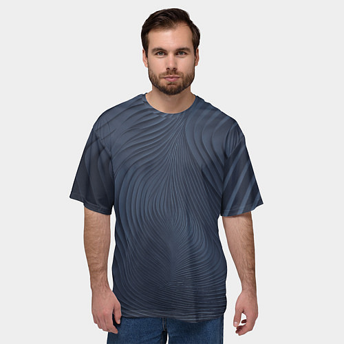 Мужская футболка оверсайз Фантазия антрацит / 3D-принт – фото 3