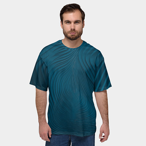 Мужская футболка оверсайз Фантазия в синем / 3D-принт – фото 3